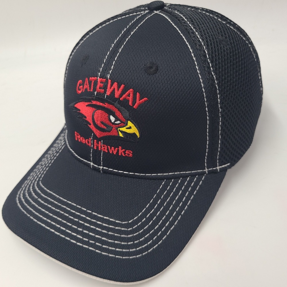 Gateway Red Hawks Hat Adjustable Trucker Mesh Black Red NCAA Technical College